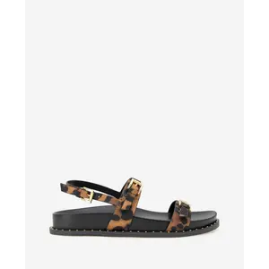 Drinity Leopard Print Band Buckle Sandal