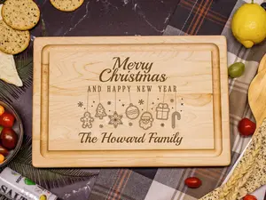 Personalized Christmas Cutting Board – Unique Wood Gifts for Secret Santa, Holiday Kitchen Decor, and Custom Engraved Cutting Boards
