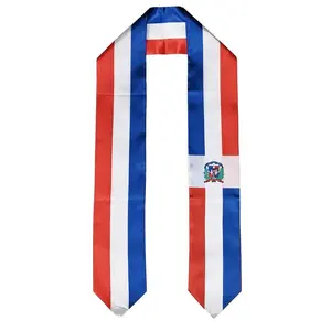 Dominican Republic Flag Graduation Stole, Sash, Scarf, Gift, Students, High Quality, High School, College, Scarves, Adults, Men and Women, Satin