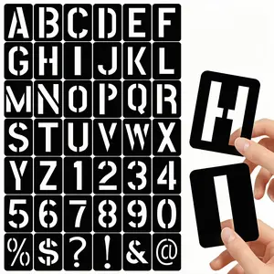 4 Inch Handmade Letter Templates, 42 Reusable Alphabet and Number Templates, DIY Projects for Wood, Walls, Fabric, PP Material Art Supplies