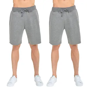 2 Pack Men's Fleece Shorts Cotton with Drawstring and Pockets S-3XL Regular Big & Tall Casual Elastic Waist Thermal Lined Menswear Bottoms Activewear