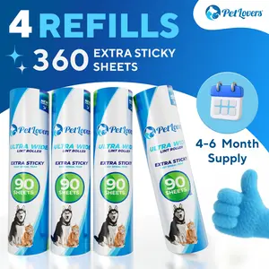 Floor Lint Roller Refills - 360 Sheets (4 Pack)
