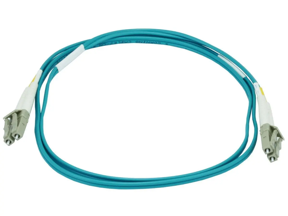 Monoprice 39704 OM3 Fiber Optic Cable with LC-LC UL 50-125 Type Multi-Mode 10GB 6 m Corning Connector, Aqua
