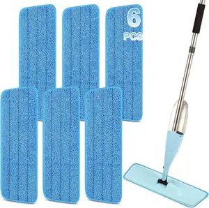16.5 Inch  Mop Pads Microfiber Spray Mop Replacement Heads for Wet/Dry Mops Compatible with Bona Floor Care System (6 Pack)