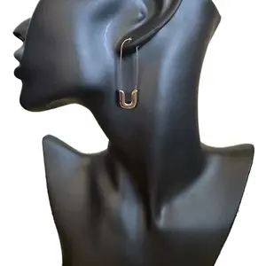 Gold Safety Pin Earrings