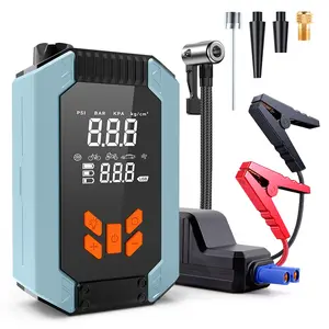 FLOXGINO Portable Car Jump Starter, 12V Car Battery Jump Starter 4000A with 150PSI Tire Inflator, 12000mAh Power Bank with LED Light