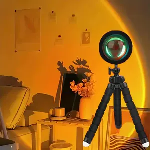 Sunset Lamp Projection Rotation LED Romantic Modern Floor Stand Night Light with USB for Living Room Bedroom Aesthetic Decor Christmas Party Gifts Idea for Girls Women
