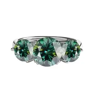 [ # Y95](Basil) Synthetic Moissanite  Fashion Jewelry Ring