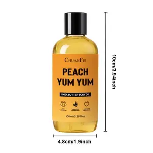 Shea Butter Body Oil Peach Yum Yum Deep Nourishing Lightweight Hydrating Moisturizing Almond Oil Jojoba Oil Vitamin E Natural Moisture Soft Radiant Skin