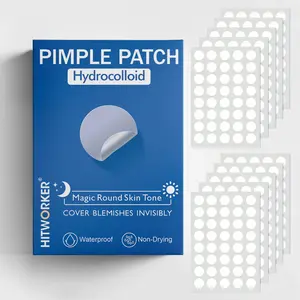 Hydrocolloid Pimple Patches, Invisible Blemish Cover, Waterproof, Non-Drying, Breathable, 10 Sheets, Round Skin Tone, Day and Night Use