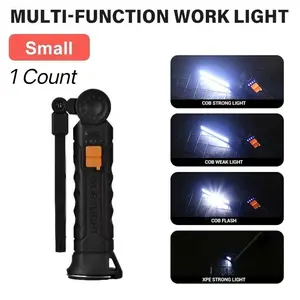 Wild Bright 1-piece portable USB charging patch LED, small camping flashlight, magnetic work light, hanging magnetic flashlight, long-lasting outdoor portable folding multi-functional car maintenance work light, Handheld Led Flashlight