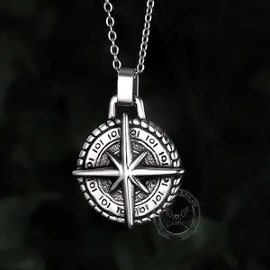 GTHIC North Star Stainless Steel Pendant Vintage Necklace For Men Women 1 Count For Daily Wear