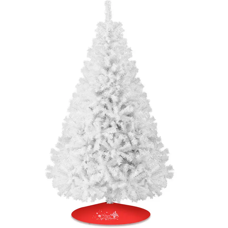 7FT Classic Pine Tree Pre-Artificial Christmas Tree for Home Festive Decoration, Easy Assembly Metal Hinges Base No Lights/Ornaments, Fully Fluffed 1000 PVC Branches Artificial Christmas Decorating