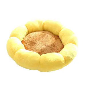 Serene Flower Donut Pet Bed - Plush Sherpa Teddy Bed with Non-Slip Base, Instant Comfort Zone, Machine Washable Indoor Bed for Small Dogs & Cats Up to 25lbs - Heart Pink, 30" Diameter, Pet Products,