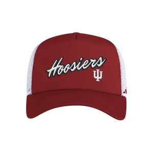 adidas Mens Indiana Hoosiers Foam Trucker Cap  - Red, White