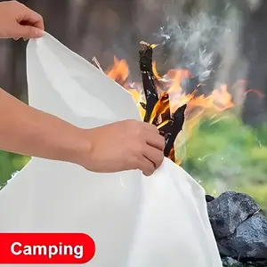 Emergency Fire Blanket, 40x40 Inch Safety Fireproof Cover, Flame Retardant, Durable, Compact, Ideal for Camping, Hiking, Home Use