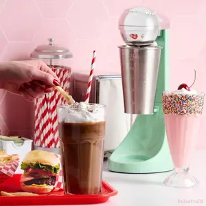 Two-Speed Electric Milkshake Maker & Drink Mixer - 16-Ounce Stainless Steel Cup & RodPulseTrail5XXMax Tool14