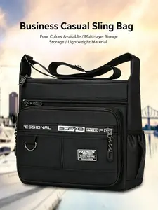 Large Capacity Men’s Multi-Functional Shoulder Bag – Waterproof, Multi-Pocket, Convertible to Backpack or Crossbody, Ideal for Business, Travel & Daily Use