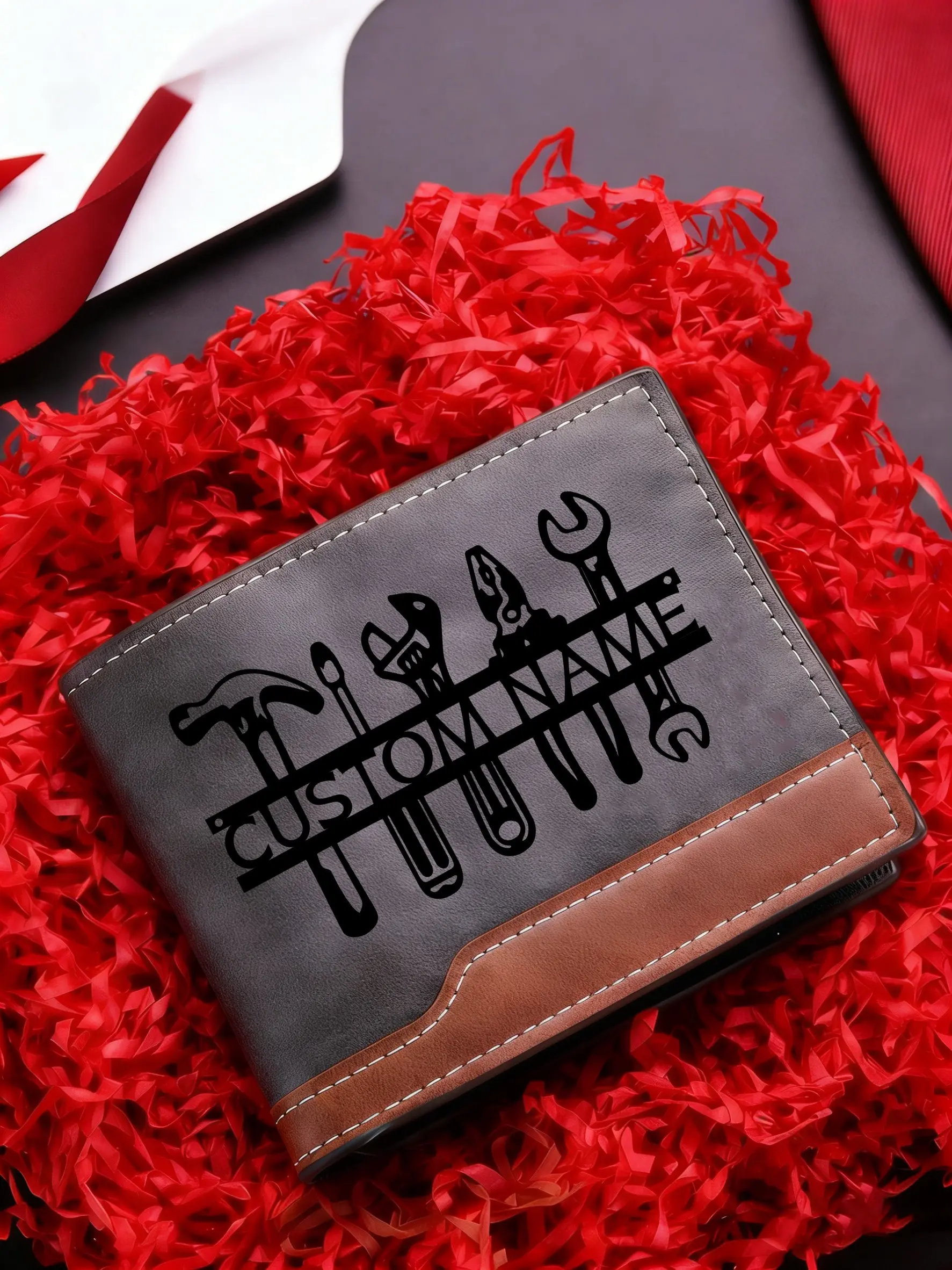 Personalized Men's Wallet, Father's Day Gift, Birthday Present for Dad, Casual PU Leather, Business Fashion Wallet, Durable Wallet, Fashion Accessory, Valentine's Day Gift, Stylish Wallet, Casual Trendy Wallet