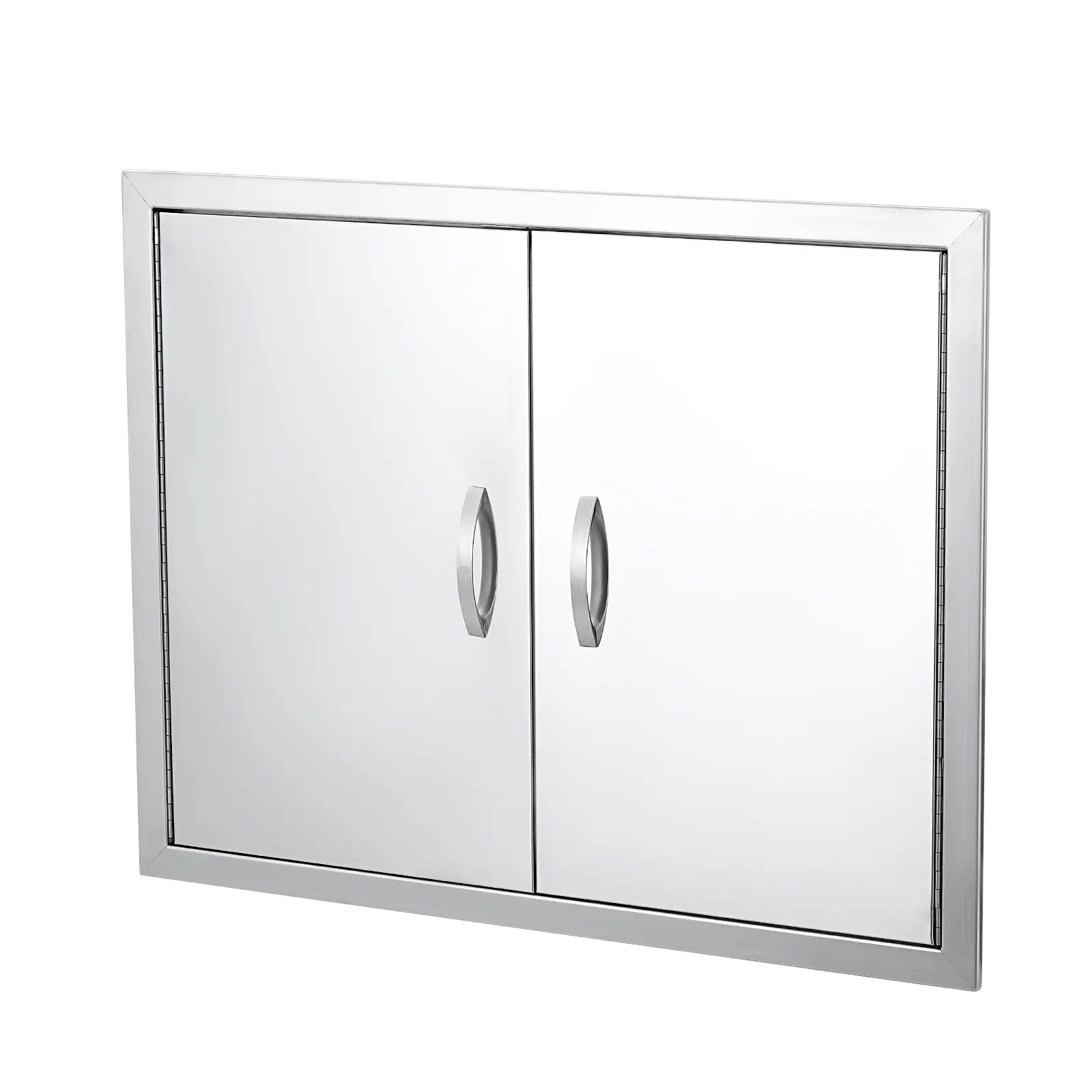 Finish your outdoor kitchen with a 304 stainless steel double access door. Available in 31x24 inch and 30x21 inch sizes, with a magnetic closure and built-in ventilation. Link in bio.