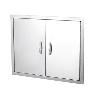 Finish your outdoor kitchen with a 304 stainless steel double access door. Available in 31x24 inch and 30x21 inch sizes, with a magnetic closure and built-in ventilation. Link in bio.