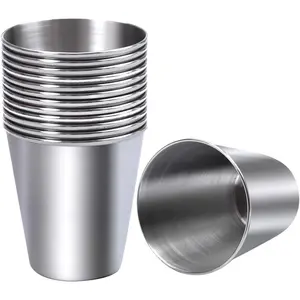 12 count Stainless Steel Shot Cups Stainless Steel Shot Glass Drinking Tumbler (2.3 Ounce/70 ml)