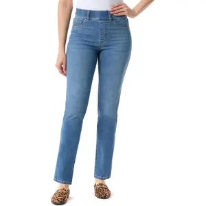 Gloria Vanderbilt Womens Shape Effect Pull on High Rise Straight Leg Jean Plus