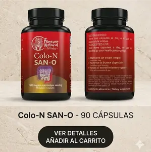 Forever Natural Botanics Colo-N SAN-O Natural Gut & Colon Detox Supplement with Psyllium Plantago Husk Flaxseed Papaya Ginger Probiotics & Senna Leaf 90 Capsules for Digestive Health - Fitness, Healthcare