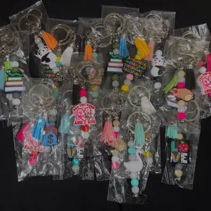 Assorted Rubber Bead Keychain with Fun Designs and Tassels for Easy Access and Stylish Accessory