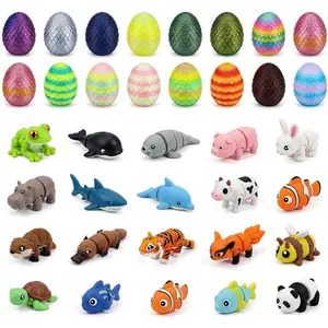 Easter 3D Printed Mystery Pet Blind Box Eggs - 18 Collectible Mini for Kids