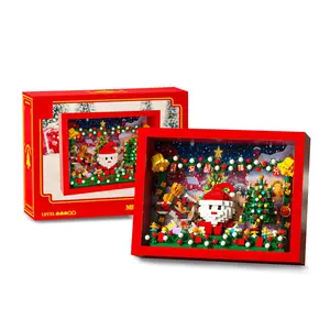 Christmas DIY Building Block Toy Photo Frame Decoration, Christmas Gifts, Colorful Box, Holiday Decor, Xmas Present