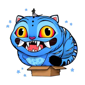 Demon tiger KPOP Funny Sticker, Cute Decal, Gift for Friends, Laptop & Car Vinyl Decal for Fans, Cute Funny Image Doesn't Fit The Box