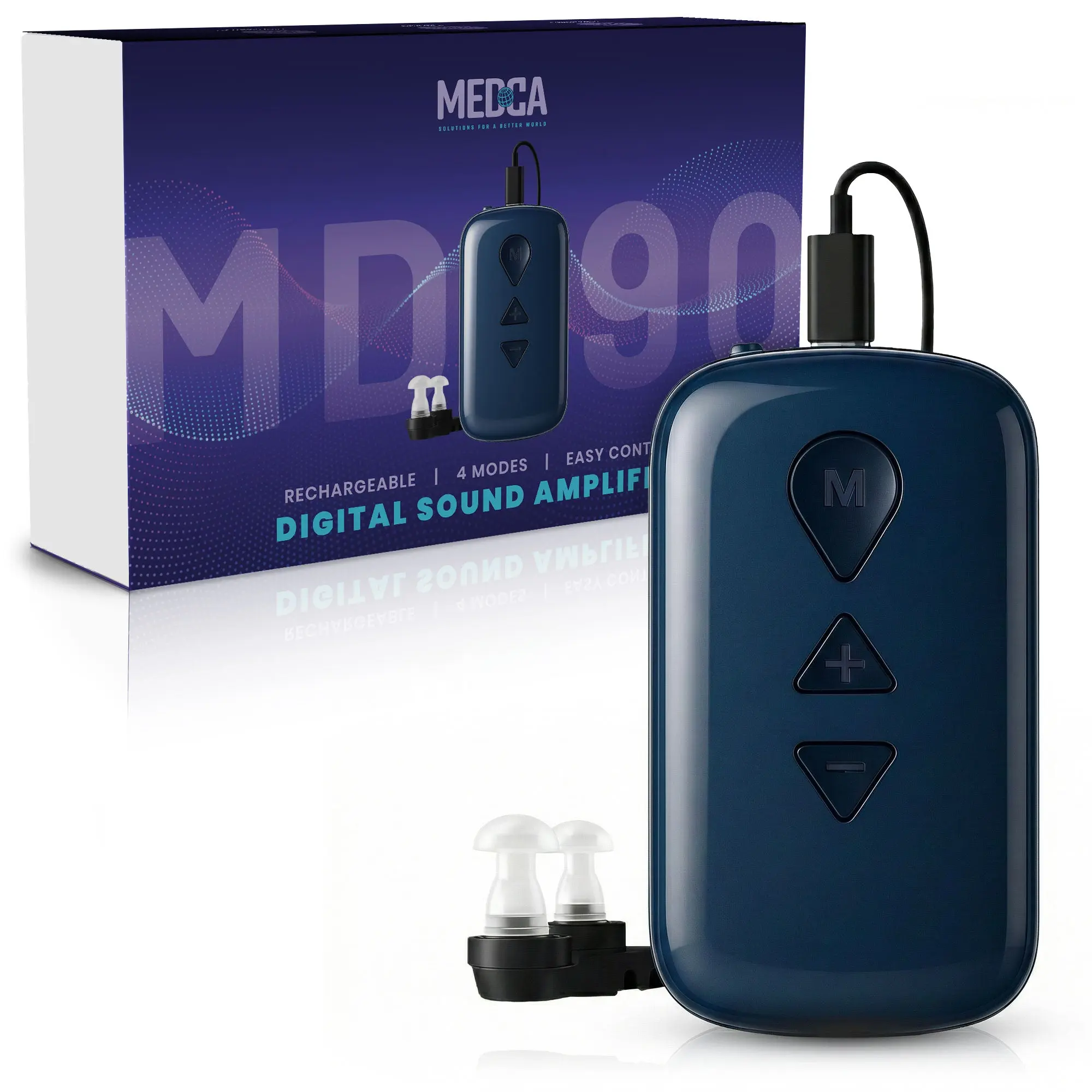 Digital Hearing Amplifier for Adults & Seniors – Adjustable Volume, Noise Reduction, Comfortable Fit