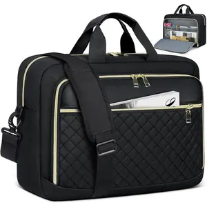 Laptop Bag 17.3 Inch Laptop Briefcase for Women Men   Messenger Bag Large Computer Bag for Business Office Work College, Black