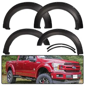 4PCS WHEEL FENDER FLARES COVERS BOLT-ON POCKET RIVERTED FIT FOR FORD F150 15-17