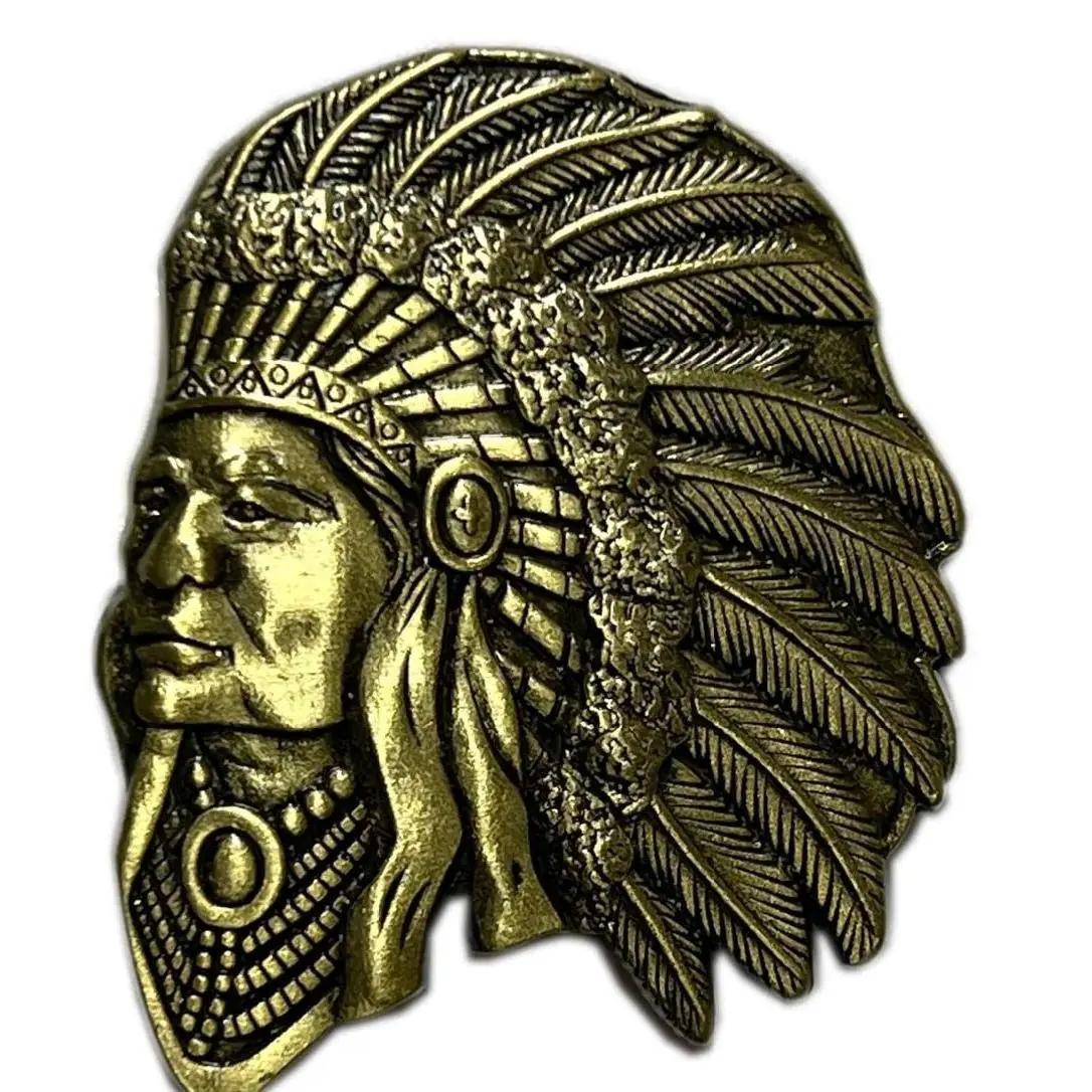 Miltacusa indian Skull Side Biker MC Jacket Vest Hat Pin [1.75 inch -P22]