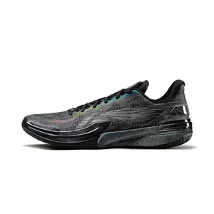 LiNing Gamma Cushioning, Slip Resistant, Abrasion Resistant, Support, Lightweight Low top Basketball Shoes Men's Black ABAV035-21