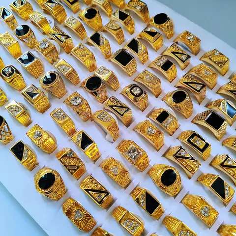 Men's 28pcs Mix-Style Alloy Stackable Ring Set - Ethnic Finger Rings, Nontraditional Style Men's Jewelry for Daily, Casual Wear (Middle Eastern & Western Designs)
