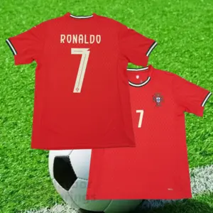 2526 Portugal National Team Home Red No. 7 Cristiano Ronaldo Short  Long Sleeve Jersey Soccer Jerseys