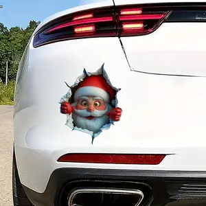 3D Santa Claus Wall Sticker, Can Be Attached To Car Trunk Doors and Windows, Laptops, Scooters, and Trucks - Suitable for Home and Living Space Holiday Decoration