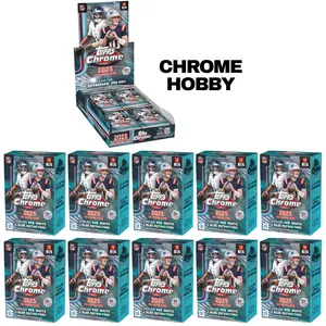 PYT BREAK #539 (x11 BOXES) - 2025 Topps Chrome Football HOBBY Box + (x10) 2025 Topps Chrome Football Blaster Boxes - Sports Trading Cards