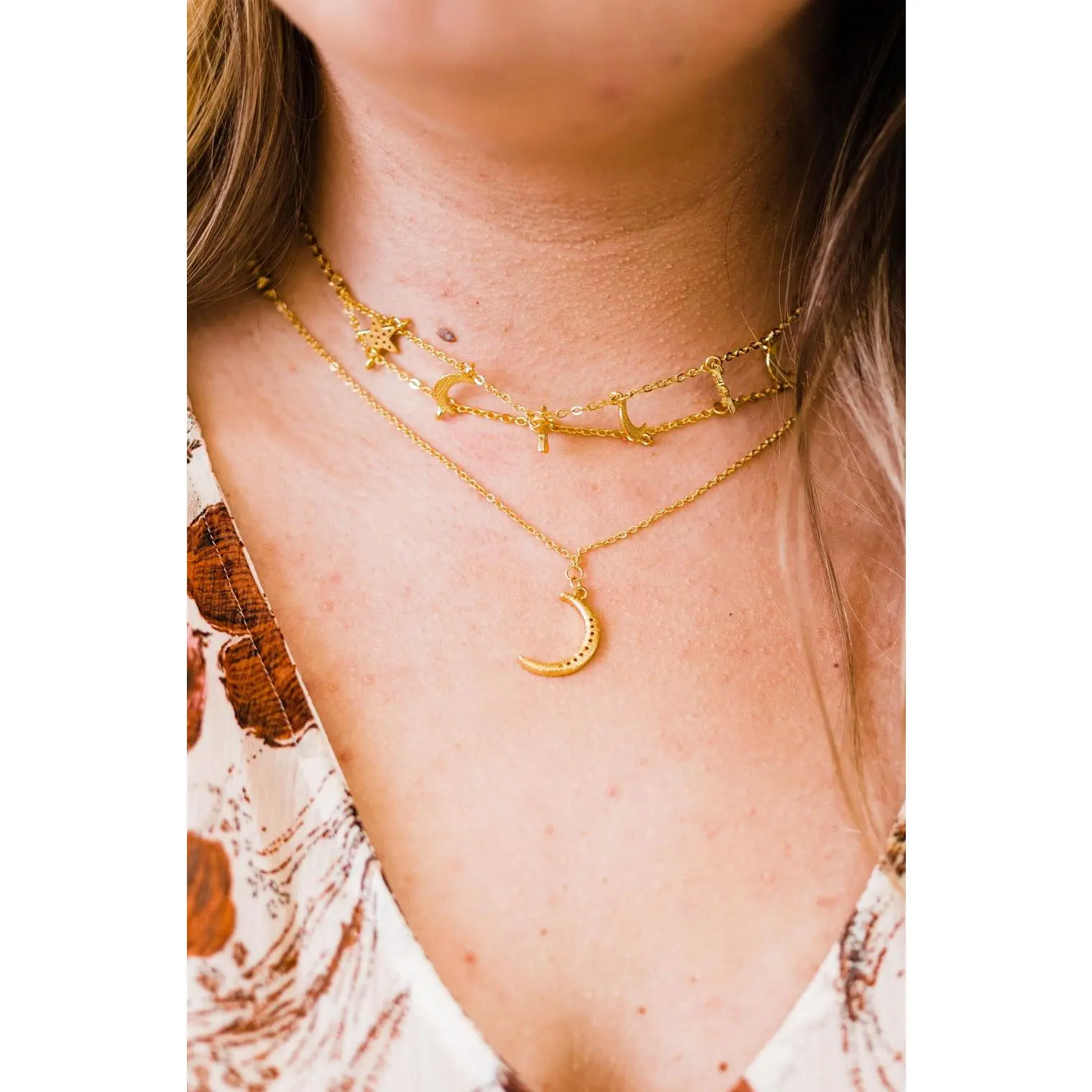 Freya Moon + Stars Necklace