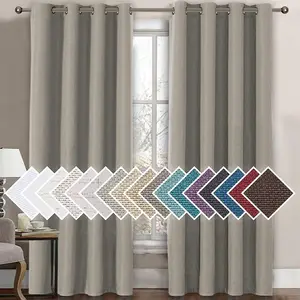 H.Versailtex 1 Panel Linen Blackout Thermal Insulated Grommet Curtain Heather Taupe 52"W x 96"L