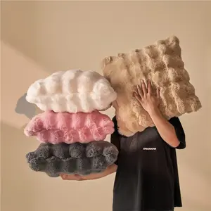 H&D Faux Fur Standard Pillows - Cute Decorative Fluffy Bed Pillows, Plush Cushion Covers Sold Separately, Hypoallergenic Faux Fur Cushions for Sofa Couch, Homey Aesthetic Room Decor, Perfect Gift for Women