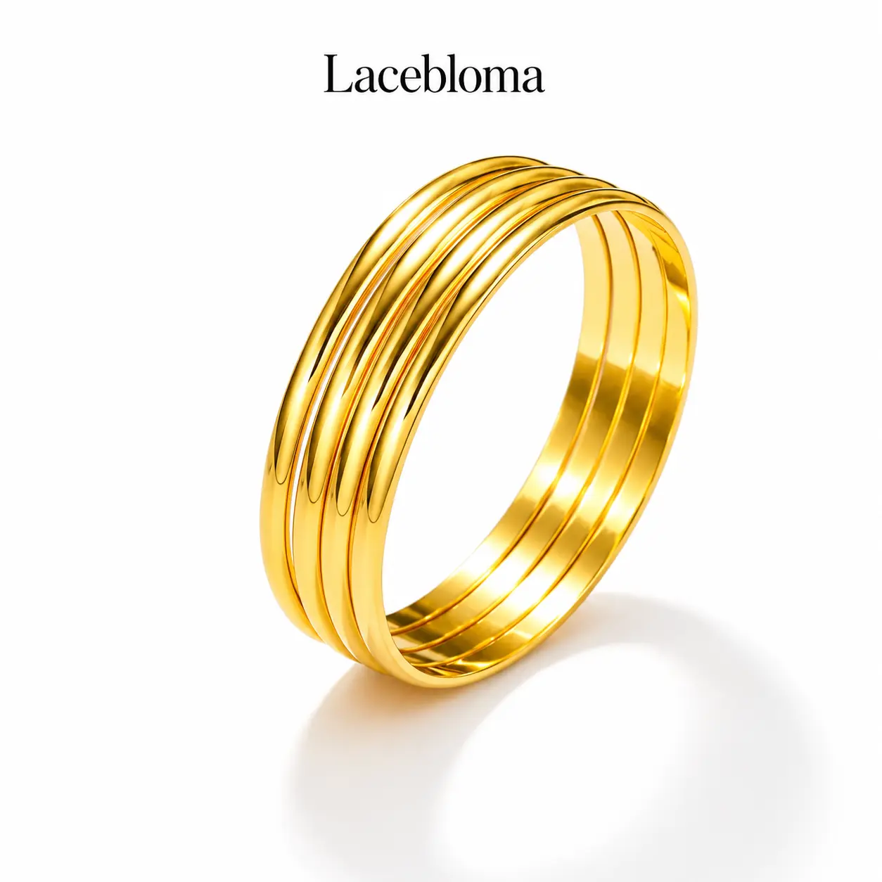 Stackable Bangle Bracelets for Women, 4-Piece Minimalist Gold Tone Copper Set for a Layered Look, Fashionable Arm Candy Jewelry, Metal Bracelet, Fashionable Creative Bangle, Minimalist Bangles
