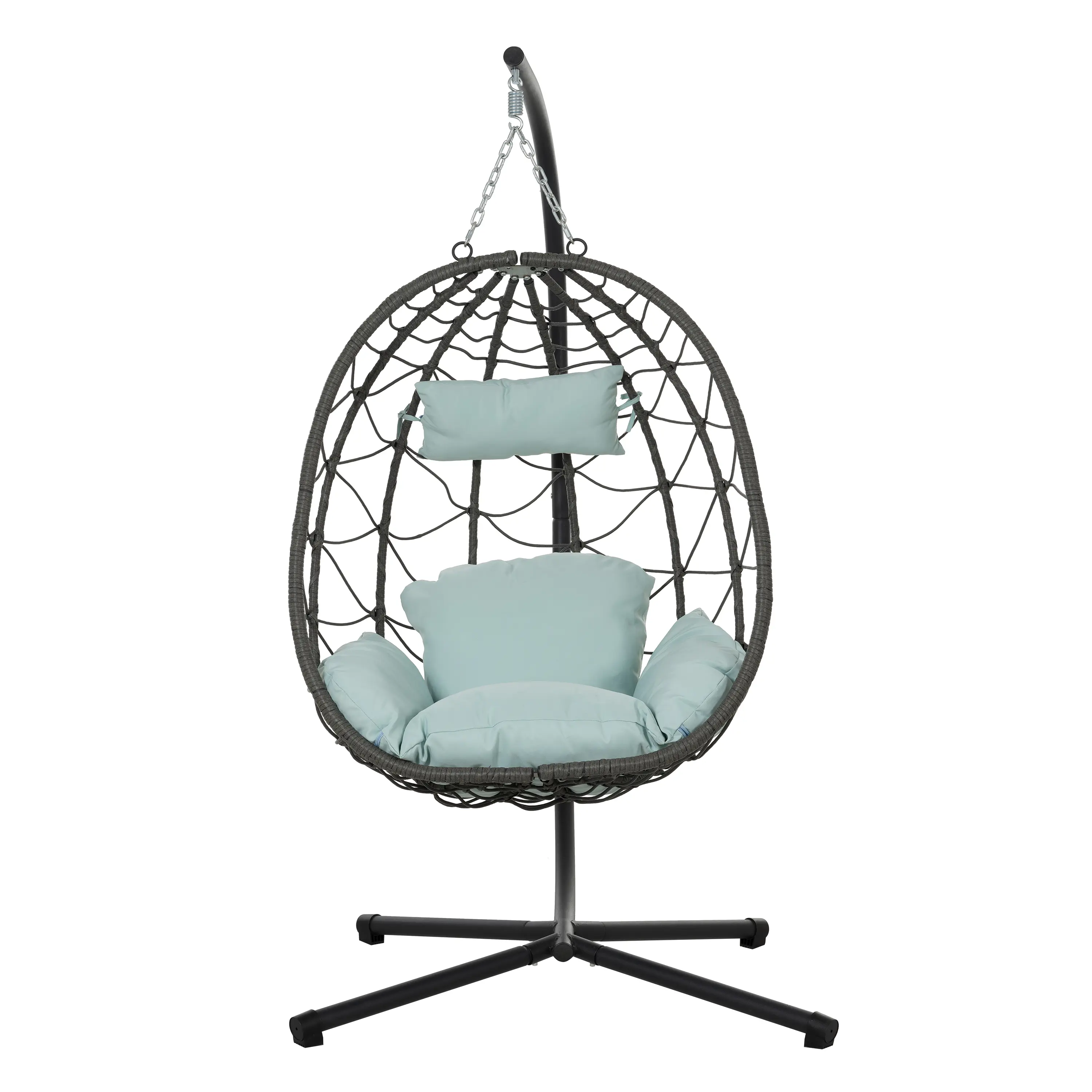SAVEYOUR Egg Chair with Stand, Sturdy Indoor/Outdoor Hammock Chair in UV-Resistant Woven Rattan, Foldable for Patio, Balcony & Poolside Use, Hammock With Stand, Easy Setup, Uv Prevention, Powder Coated, Chair Hammocks