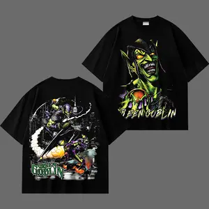 Green Goblin Vintage Graphic T-Shirt, Spider-Verse Supervillain Tee, Comic Villain Shirt, Green Goblin Mask & Glider Print Tee, Retro Comic Style T-Shirt, Oversized Cotton Streetwear, Comic Fan Gift, MCU Supervillain Graphic Tee for Fans