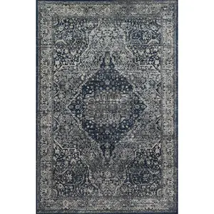 Magnolia Home by Joanna Gaines x Loloi Everly VY-02 Grey Midnight Transitional Power Loomed Rug
