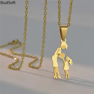 2026 New Family Necklace for Mothers, Daughters, and Sons, Stainless Steel Silver Pendant, Perfect Mother's Day Gift (Women's Style)