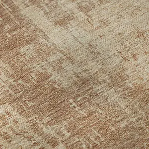 HomeRoots 665668 Washable Area Rug, 9x12 ft. Terra Cotta & Copper Abstract Machine-Made Rectangle Rug with UV Protection, Washable Area Rugs
